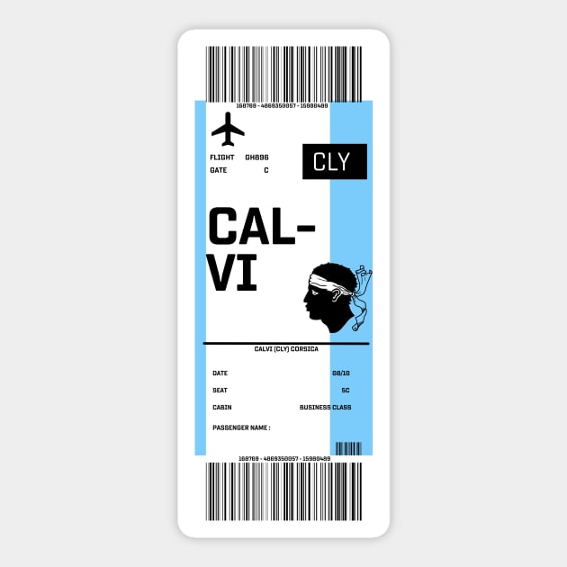 Boarding pass for Calvi Sticker by ghjura